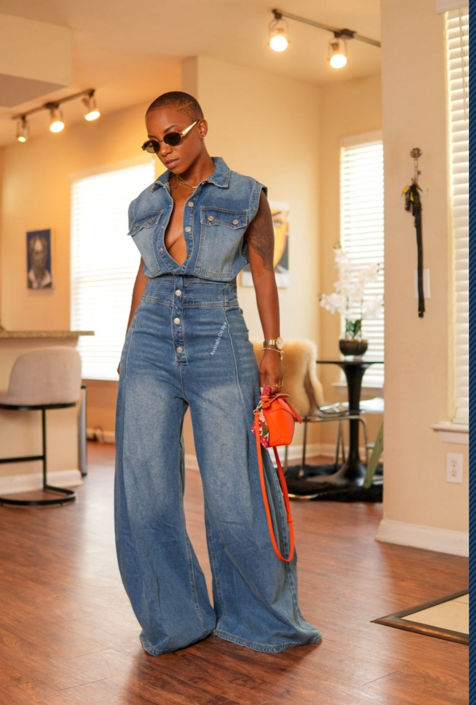 Ansley Denim Jumpsuit ( PLEASE READ DESCRIPTION)
