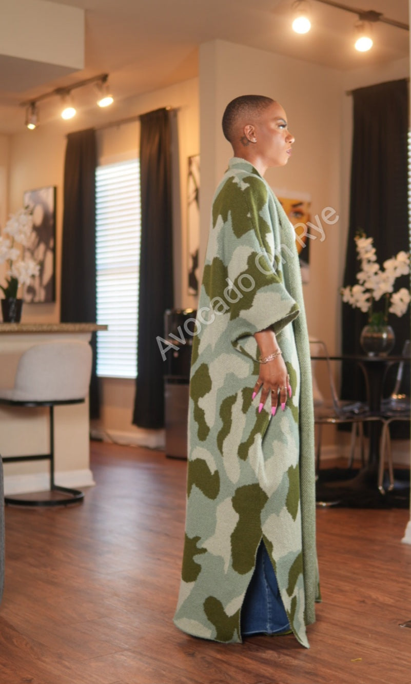 Mia Camo Cardigan
