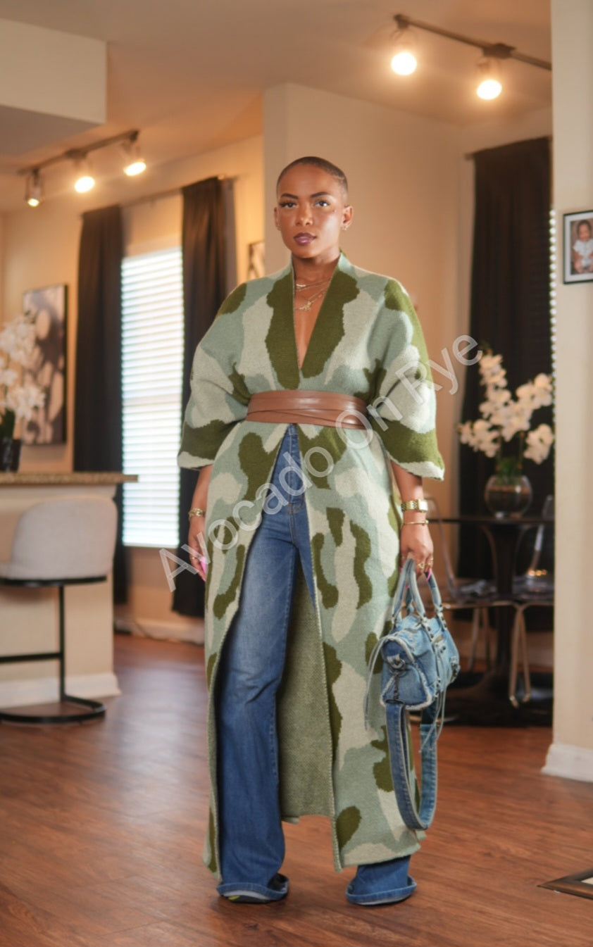 Mia Camo Cardigan